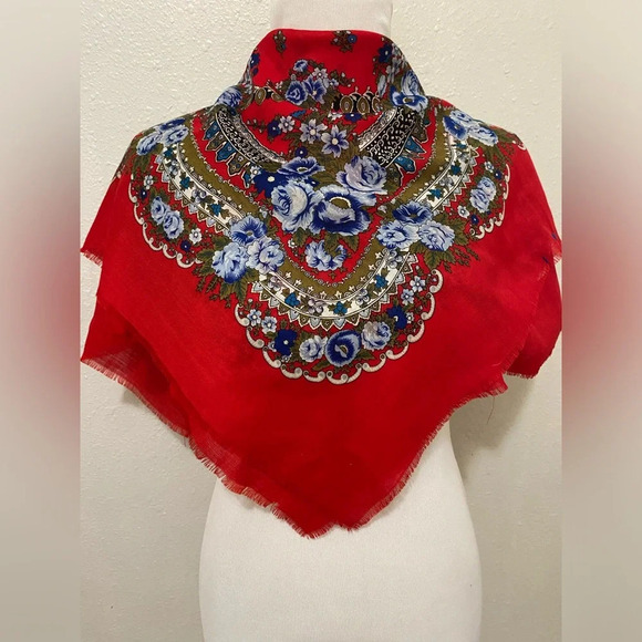 *Vintage* Echo Floral Wool Scarf in Excellent Used Condition - Made in Japan - Picture 1 of 4